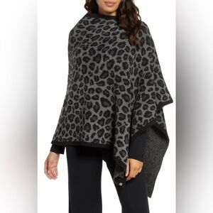 Barefoot Dreams CozyChic Leopard Print Poncho One Size